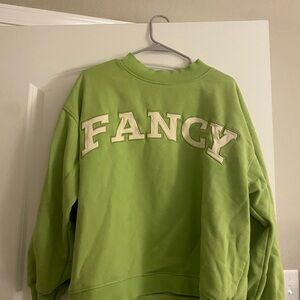Lime Green Sweatshirt with Bold Lettering